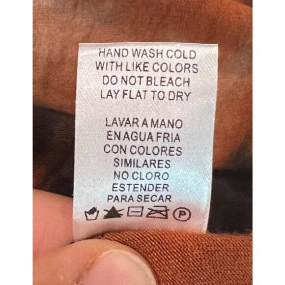 Fashion Nova Dropping The Games Tie Dye T-Shirt Dress Size Large Black Orange - Picture 9 of 10